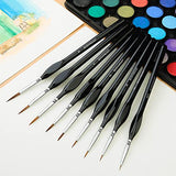 Miniature Paint Brushes,9Pcs Professional Fine Detail Model Paint Brush Set for Acrylic Painting Watercolor Oil Craft and Rock Painting,Ergonomic Handle and Easy Carry Package