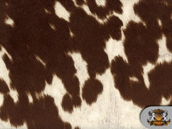 Velvet Suede Cow Print Deep Copper Cream Fabric / 54" Sold By the Yard