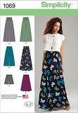 Simplicity 1069 Wide Leg Pants, Shorts, and Maxi Skirt Sewing Pattern for Women, Sizes 12-20