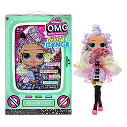 LOL Surprise OMG Dance Dance Dance Miss Royale Fashion Doll with 15 Surprises Including Magic Black Light, Shoes, Hair Brush, Doll Stand and TV Package - Great Gift for Girls Ages 4+
