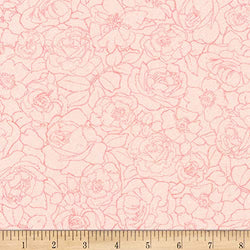 Kaufman Alphonse Mucha Flowers Digital Pink Fabric by The Yard