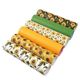 David Angie Sunflowers Printed Faux Leather Sheet Litchi PU Synthetic Leather Sheet Assorted 6 Pcs 7.9" x 13.4" (20 cm x 34 cm) for Earrings Headbands Making (Sunflower)