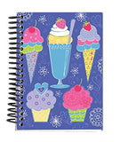 Spiral Bound Thick Notebook Set (4 Notepads Total) 5.5" x 4" - 160 Lined Pages Per Book - Stationery 4 Awesome Designs Featuring Frosted Covers