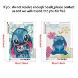 2 Pack 5D Full Drill Diamond Painting Kit, UNIME DIY Diamond Rhinestone Painting Kits for Adults and Beginner Embroidery Arts Craft Home Decor, 16 X 12 Inch (Cute Stitch)