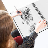 Artist’s Sketchbook Hardcover – 200GSM Very Thick Paper – Large, Spiral Bound Sketch Book for Kids, Professionals, Drawing and Mixed Media – 11.4x16.5, 40 Sheets / 80 Pages