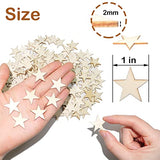 HADDIY 1 Inch Small Wooden Stars for Crafts,200 Pcs Unfinished Wood Star Cutouts Ornaments for Wooden Flags Making and Art Craft