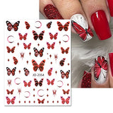 JMEOWIO 12 Sheets Butterfly Nail Art Stickers Decals Self-Adhesive Pegatinas Uñas Moon Star Nail Supplies Nail Art Design Decoration Accessories