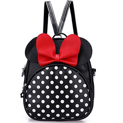 Cute Mouse Backpack Purse for Girls Kids Mini Backpack Small Black Leather Daypack Women Backpack Travel Bag Little Girl Crossbody Purse Toddler Backpack