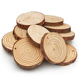 ARTEZA Wood Slices (45 Pieces) with Bark Natural Unfinished Pine 2.4"-2.8" Diameter Smooth Beautiful Sanded Surface Includes 50' of Natural Jute Twine for Arts, Crafts, Weddings, Ornaments, DIY