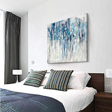 UTOP-art Modern Abstract Wall Art Canvas:Blue and Gray Artwork Aque Painting for Living Room