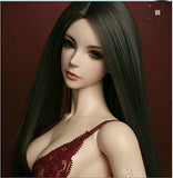 Kuafu 9-10 Inch (22-24cm) 1/3 BJD/SD Doll Wig Beautiful Long Straight Hair Wigs Black