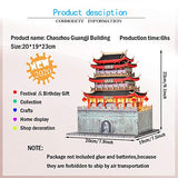 WYD Chinese Style Dollhouse Model Kit DIY Chaozhou Guangji Building Assembly Scene Building 3D Wooden Miniature Dollhouse Kit Creative Gift