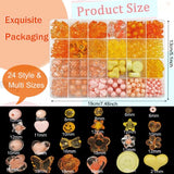 540Pcs Acrylic Orange Beads Flower Heart Star Butterfly Pastel Beads Candy Color Assorted Beads Kawaii Bead Cute Round Beads Plastic Beads Bulk for Bracelets Jewelry Making Necklaces DIY Crafts