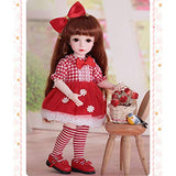 HGFDSA 1/6 BJD Doll SD Doll Simulation Doll 26Cm 10.2 Inches Doll Full Set Joint Doll Gift Package with BJD Clothes Wigs Shoes Makeup DIY Handmade Toys