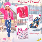 Doll Clothes and Accessories, 11.5 Inch Doll Outfit Doll Winter Coat Clothes Set Include Winter Fashion Jacket Coat Tops Jeans T-Shirt Pants Skirt Dress Hat for Girls Birthday Gifts