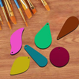 120 Pieces Unfinished Blank Wood Teardrop Earring Pendant for Christmas Tree Decoration, Jewelry Supplies and DIY Making, Style 8
