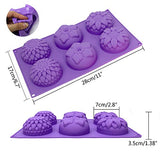 YGEOMER 2 PCS 6 Cavity Assorted Silicone Flower Soap Mold DIY Soap Mold Handmade Chocolate Biscuit Cake Muffine Silicone Mold, with 2 S Hooks as Gift