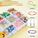 KINGSHINE Mixed Crystal Glass Beads for Jewelry Making Kit,6mm 1000pcs Round Rondelle Beads with Metal Jewelry Findings Crafts,Loose Spacer Beads for Bracelets,Necklaces,Earrings
