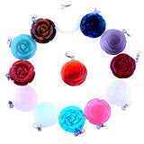 12pcs Rose Flower Shape Gemstone Handmade Carved Healing Chakra Beads Crystal Quartz DIY Stone