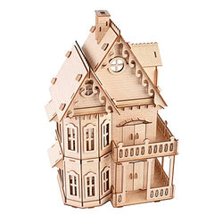 ROBOX Wooden 3D Puzzle for Adults- Assembled Construction Building Puzzles Gothic Villa DIY Building Models Kits