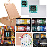 MEEDEN Complete Acrylic Painting Set with Solid Beech Wood Easel Box, 48 Colors Acrylic Paint Set and All Additional Painting Supplies, Artist Painting Art Kit for Beginning Artists, Students & Kids