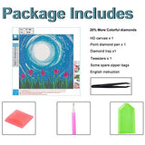 XPCARE 12 Pack 5d Diamond Painting Kits Round Full Drill Acrylic Embroidery Cross Stitch for Home Wall Decor Moon(Canvas 12X12In)