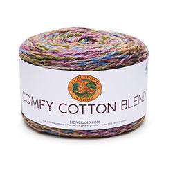 Lion Brand Yarn 756-704 Comfy Cotton Blend Yarn, Stained Glass