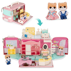 Best Choice Products Dollhouse Playset Camper Van Pretend Play Portable Toy Gift Set with 54 Accessories and Tiny Critters for Kids