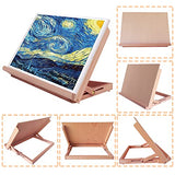 VOCHIC Tabletop Easel for Painting Large Wood Drawing Board 16.8" x 12.5" Adjustable Desk Table Wood Portable Artist Drawing & Sketching Board Drafting Board Display Easel