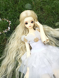 softgege (22-24cm) 1/3 BJD Doll SD Fur Wig Dollfie / Multiple Color Curly Long Hair / Custom-Made BJD Wig / DZW-02