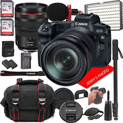 Canon EOS R Mirrorless Digital Camera with RF 24-105mm f/4L is USM Lens Bundle + LED Video Light, Microphone, Monopod, and More (24pcs)