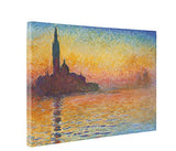 Niwo Art - Dusk in Venice, by Claude Monet - Oil Painting Reproductions - Giclee Canvas Prints Wall Art for Home Decor, Stretched and Framed Ready to Hang