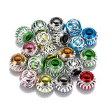 WD Jewelry Mixed Color Hollow Carved Aluminium Spacer Beads Big Hole Loose Beads DIY - (Diameter: