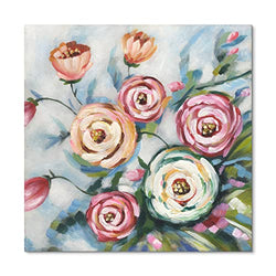 Modern Floral Canvas Wall Art for Living Room : Abstract Flower Canvas Paintings Textured Artwork Pictures Decorations For Bedroom,Dining Room Wall Decor…