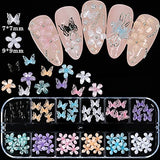 3D Charms for Nails,Butterfly nail Decorations 3D Flower Nail Art Flat Design,Bow & heart-shape Design Acrylic Nail Stud Jewelry for Nail Art Decoration and DIY Crafting Design
