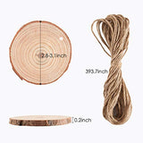 CrazyFire Natural Wood Slices 32 Pcs Unfinished Wood with Hole for DIY Crafts Painting Christmas