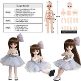 UCanaan BJD Doll, 1/6 SD Dolls 12 Inch 18 Ball Jointed Doll DIY Toys with Full Set Clothes Shoes Wig Makeup, Best Gift for Girls-Molly