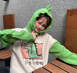 CRB Fashion Womens Teens Animal Anime Cute Emo Dinosaur Cosplay Cartoon Shirt Hoodie Hoody Top Jumper Sweater (Green)