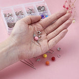 Beadthoven 1 Box DIY Jewely Finding Beads Kits with Round Acrylic Beads, Jewelry Findings Kits