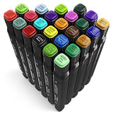 Arteza Fabric Markers, Unique 24 Colors, Permanent Dual-Tip Fabric Pens (Set of 24)