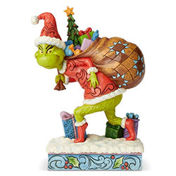 Enesco Dr. Seuss The Grinch by Jim Shore Tip Toeing Figurine, 7.68 Inch, Multicolor