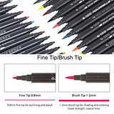 Calligraphy Dual Brush Pens, Brush Coloring Markers. Blendable Brush and Fine Tip Marker for Calligraphy, Hand Lettering, Adult Coloring Book - Set of 24 Colors(Back to School Supplies for Girls)