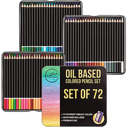 Professional colored pencils | Drawing kit | Colored pencil set of 72 | Oil based colored pencils | Drawing supplies for adults and kids | The Kit Includes Sharpener & Protective colored pencil Case