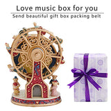 LOVE FOR YOU Rotating Ferris Wheel Bear Music box Exquisite gift Music Box for women Girls Boys mom kids Valentines gift birthday gift（Melody:Castle in The Sky）