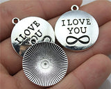 NEWME 15pcs I love you infinity Charms Pendant For DIY Jewelry Wholesale Crafting Bracelet and