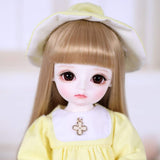 MLyzhe BJD Doll Ball Mechanical Jointed SD Doll DIY Toys with Full Set of Clothes Wig Shoes Accessories 1/6 26cm 10Inch