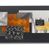 Large Black, Gold, Silver & Copper Geometric Modern Metal Wall Art Sculpture - Abstract Metal Wall Hanging - Unique Earth tone Home & Office Decor - City in Fall by Jon Allen - 47" x 12"