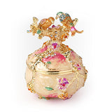 Apropos Rare Hand Printed Vintage Style Love Bird Colorful Rhinestone Jewerly Trinket Box/Faberge Egg