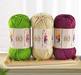 100% Acrylic Fancy Yarn 3-Pack by Yonkey Monkey Knitting Crochet DIY Art Craft (Smoke Rice 91)