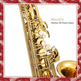 Eastar Professional Alto Saxophone E Flat Alto Saxophone Eb Saxophone Gold With Cleaning Cloth, Carrying Case, Mouthpiece, Neck Strap, Cork Grease, Reeds and Stand, Alto Saxophone Full Kit, AS-Ⅲ